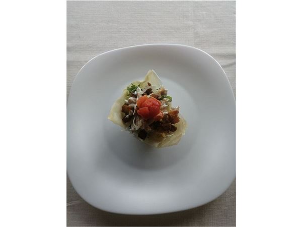 Cestino di pasta filo al profumo primaverile